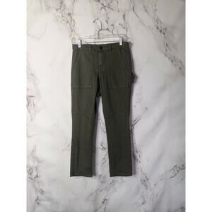 Blank NYC Pants Women 27 Skinny Green Mid Rise Utility Cropped Carpenter